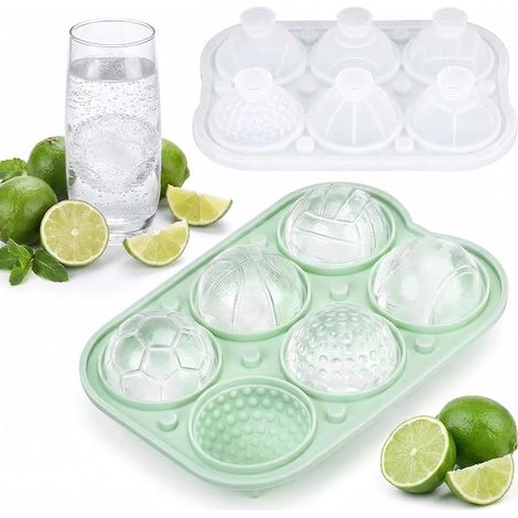 Bac à glaçons rond en silicone avec couvercle Vert (1/5)