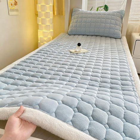 Matelas Pads - Velours Lait 200x120 Cm - Pour Lit Simple Et Sol - Antistatique - Non Glissant - 1 Pièce (1/5)