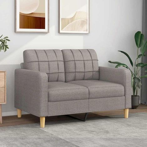 2-Sitzer Bodensofa 120 cm Stoff Taupe klappbar mit Armlehnen und Rückenlehne (1/5)
