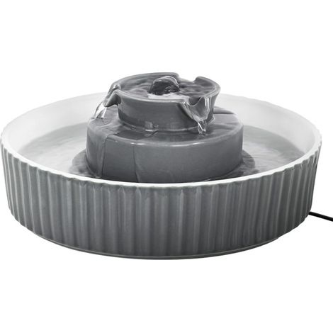 Fontaine à eau en céramique Irovami pour chats, bol de 2,1 L - Gris foncé, distributeur d'eau d'intérieur avec filtres de rechange - Bol d'hydratation en mousse pour chiens (1/5)