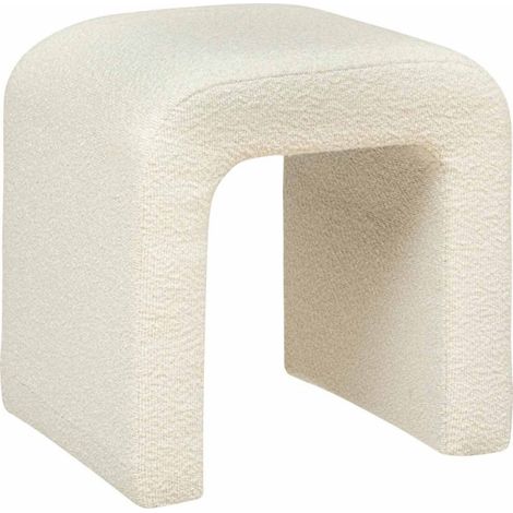Pouf Bouclette Design "Sevi" 43cm Blanc (1/3)