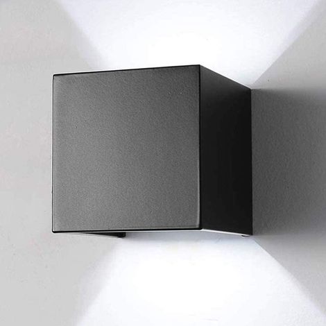 Ortviai – LED-Wandleuchten 2er-Set Würfel 12 W – warmweißes Licht nach oben und unten, Winkel verstellbar – eloxiertes Aluminium, innen und außen (1/4)