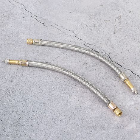 2 Stück Reifenventil-Verlängerungsadapter aus Edelstahlgeflecht, universell für Autos, 250 mm (1/5)