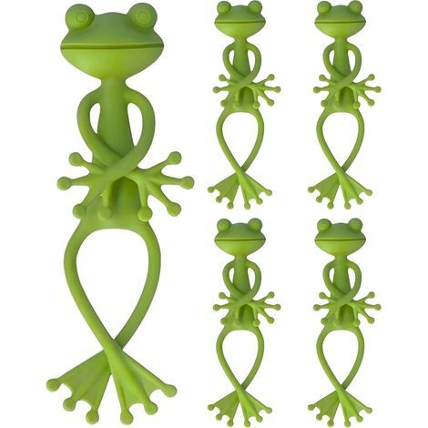 5 Pieces Frog Plant Stand, Multi-purpose Frog Plant Stand, Frog Plant Stand for Garden Plants, Animal Statues, Potted Plants, etc. (Green) (1/2)