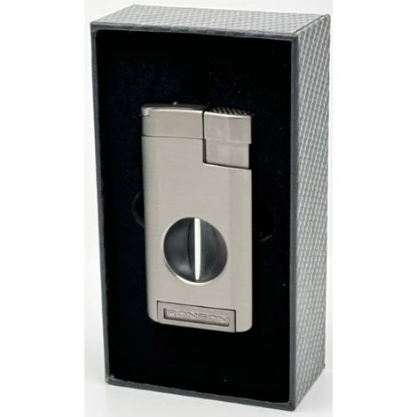 RONSON THUNDER RGL118 Gunmetal 3-Düsen-Feuerzeug mit Schneidevorrichtung