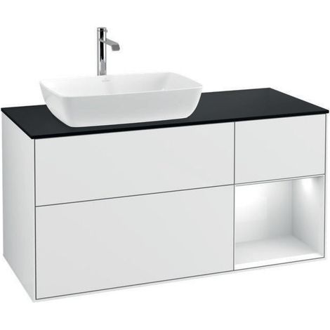 V&B Waschtischunterschrank FINION 1200x603x501mm Regal glos. wh glos. wh (1/4)