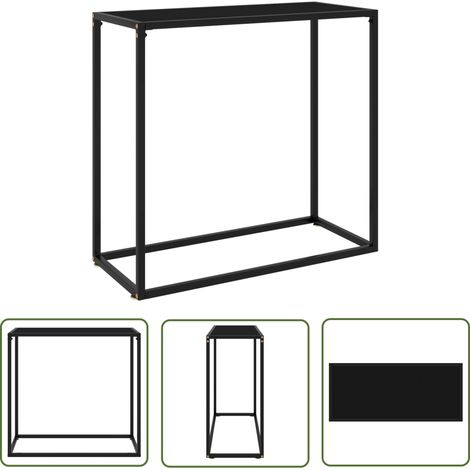 FIMEI Table console Noir 80x35x75 cm Verre trempé (1/5)