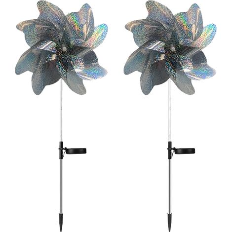 Lampe de jardin solaire LED décorative à ventelle innovante en PVC et acier inoxydable avec 7 LEDs (33.3") pour parcs et allées (1/5)