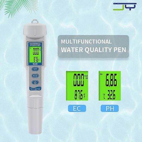 Wasserqualitätsmessgerät im Stiftformat (EC, pH, Temperatur, 3-in-1) – multifunktionales, tragbares und präzises Messgerät