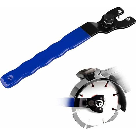 DEESSE SHOP - Clé à molette pour meuleuse d'angle, clé à molette universelle 10-52 mm avec poignée revêtue de plastique antidérapante (bleu noir) (1/5)
