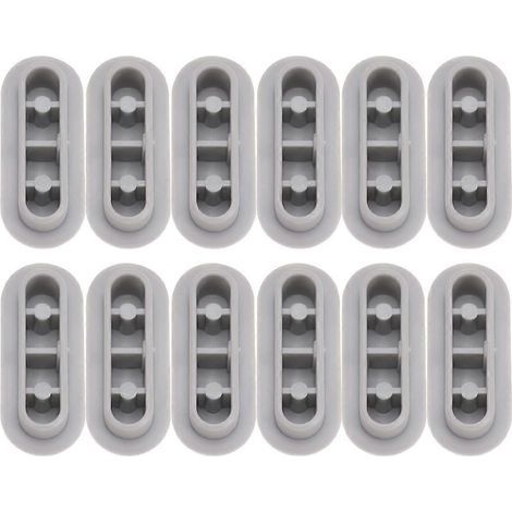 Set mit 12 WC-Sitzdichtungen, -kissen und -puffern für WC-Sitze zu Hause – 4,5 x 2 cm – Grau (1/4)