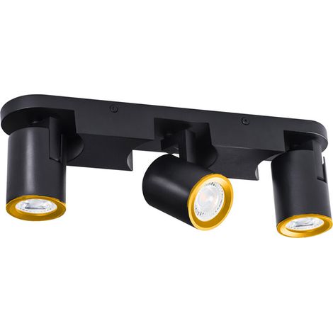Applique plafoniera 3 diffusori orientabile da soffitto parete lampada attacco GU10 per bagno soggiorno bianco o nero (1/5)