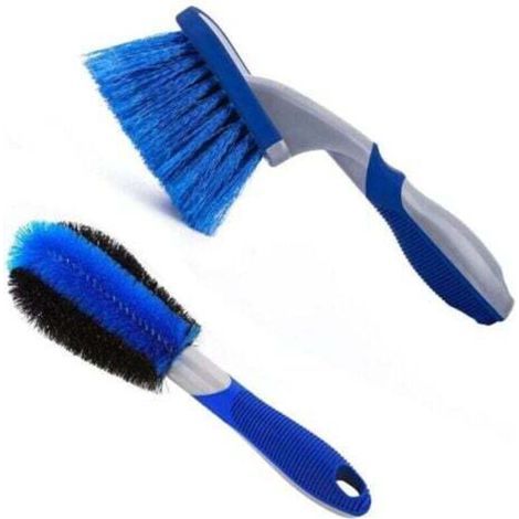 Set di 2 spazzole per la pulizia dell'auto, spazzole per cerchioni di alta qualità, spazzola per cerchioni con setole per una pulizia profonda ed efficace della superficie del cerchione (1/4)