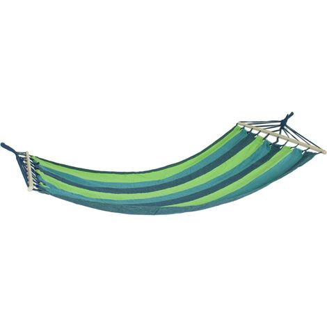 Hamac transat suspendu transat de soleil 100% polyester, bleu et vert, longueur x largeur 280 x 100 cm (1/3)