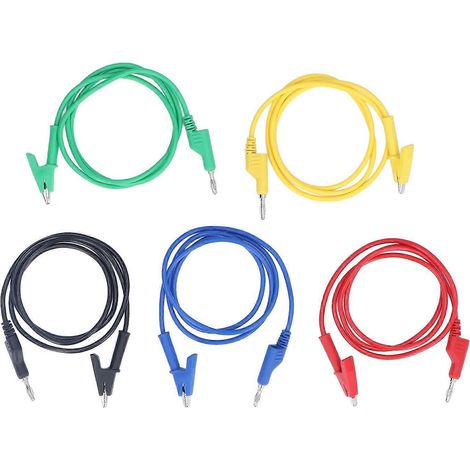 5-teiliges Multimeter-Messleitungsset mit Bananenstecker und Krokodilklemme, elektrische Prüfleitungen JT70054‑1
