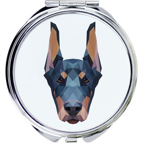Doberman, Dobermann I - specchio con foto e scritta geometrica di Art-Dog (1/3)