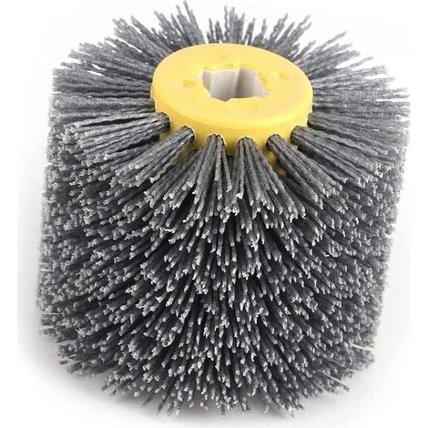 Brosse en nylon - Roue de traction - Brosse de poliss- Grain 80 - Pour machine à bois, machine à satiner (grain 80)