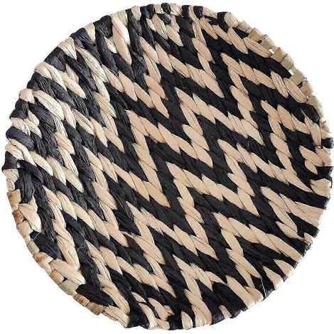 Panier en jonc de mer tressé, décoration murale pour salon style ferme-30cm Style B (1/5)