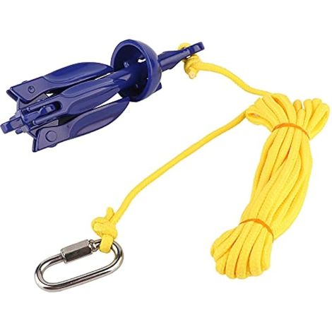 Kit d'ancrage pliable pour bateau, kayak, canoë, en aluminium, gonflable, avec corde (1/5)