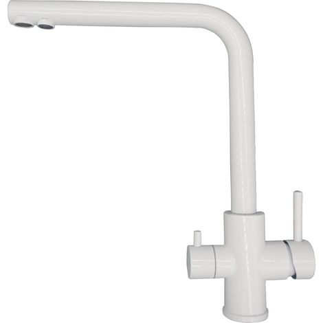 Robinet de cuisine filtré, en acier inoxydable, à double poignée (1/2)
