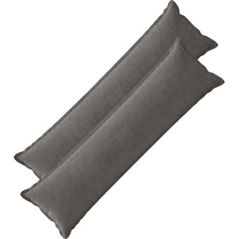 Irovami Lot de 2 housses de coussin, gris foncé, velours côtelé, 40x145 cm (1/5)