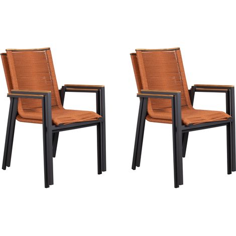 deVries 4x Montana Diningstapelsessel Rope terracotta 4 Stück