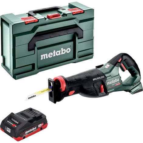 Metabo SSEP 18 LT BL sierra de sable sin cable 18 V 32 mm sin escobillas + 1x batería LiHD 4,0 Ah + metabox - sin cargador