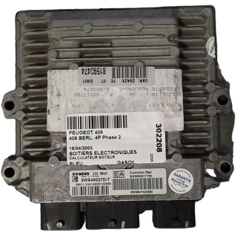 Calculateur Moteur PEUGEOT 406 Berl. Phase 2 1999-2004 [PRODUIT D'OCCASION]♻️1938la (1/5)