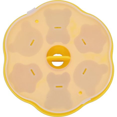 Moule en Silicone Ours Patte de Chat pour Glaçons, Gâteau et Pudding - Couvercle Inclus - Jaune