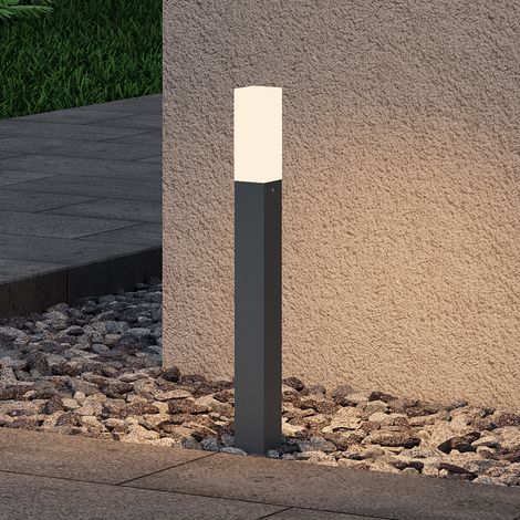 doporro Pollerleucht Standleuchte Wegeleucht aus Aluminium für den Außenbereich, Standlampe 40 cm Höhe IP65 Rechteckig Schutzklasse LED 3000K Sandgrau dunkel Deus Lumina (1/5)
