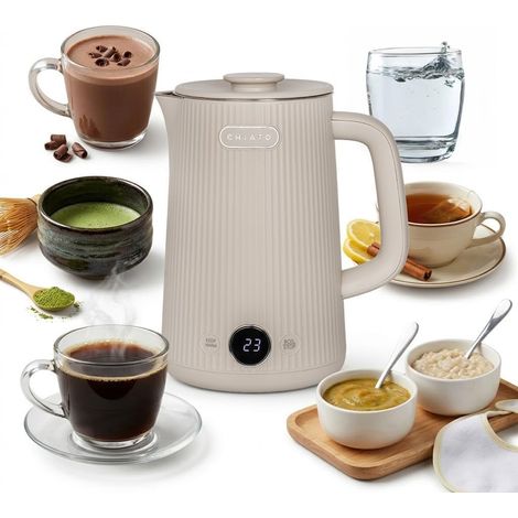 Bouilloire 1,7 l avec sélection de température et fonction de maintien au chaud - Bouilloire électrique en acier inoxydable 2200 W, 6 températures de 45 à 100 °C, écran LED, bouilloire design (1/5)