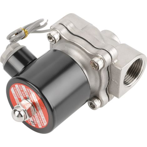 Électrovanne 2 voies 2 positions en acier inoxydable 304 résistant à la corrosion, 12 V, à action directe, normalement fermée (6/3/4 pouces) (1/5)