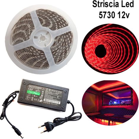 57305MLED-STREIFEN,SELBSTKLEBEND,IP65,NETZTEIL12V5A,ROT,12W/M