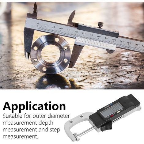 Professionelles digitales Dickenmessgerät für Edelstahl, Dualeinheit (mm/Zoll), Genauigkeit 0–25,4 mm, Schrittweite 0,01 mm, tragbar für Durchmesser-/Dicken-/Tiefenmessung (1/5)