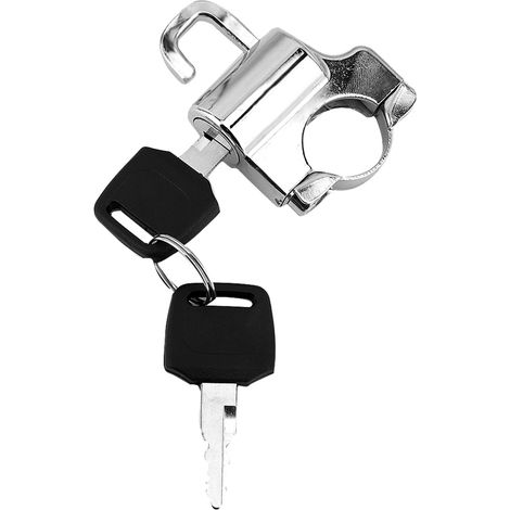 Antivol de casque moto universel avec cadenas, 22mm, plaqué électrolytique, 2 clés fournies (1/3)