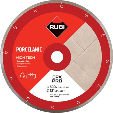 Disque diamant grès porcelaine J-SLOT - CPX PRO RUBI 300 mm