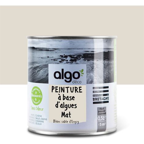 Peinture écologique Algo - Mat - Blanc Sable d’Erquy - 0.5L (1/5)