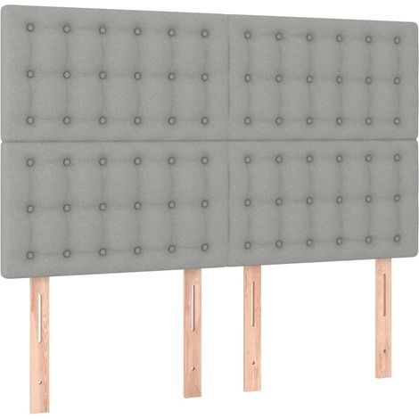 Maison Exclusive - Cabecero de cama gris claro 144x5x118/128 cm d (1/5)