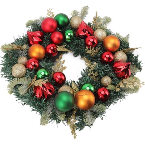 Weihnachtskranz für die Haustür, farbige, galvanisierte Rattankugeln, Dekoration für Zuhause, Schaufenster und Einkaufszentren. (1/5)