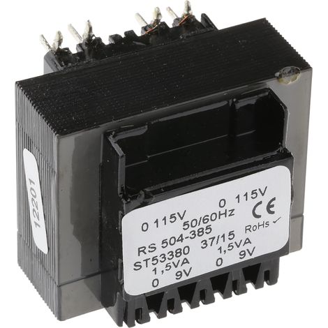 Transformateur pour circuit imprimé, Vout 9V c.a., 2 sorties, 3VA ( Prix pour 1 )