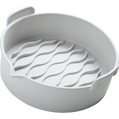 Poêle à frire en silicone avec poignée, pliable, facile à nettoyer, réutilisable, pour la cuisson de gâteaux, les barbecues et les fours, 7,8 pouces. (1/5)