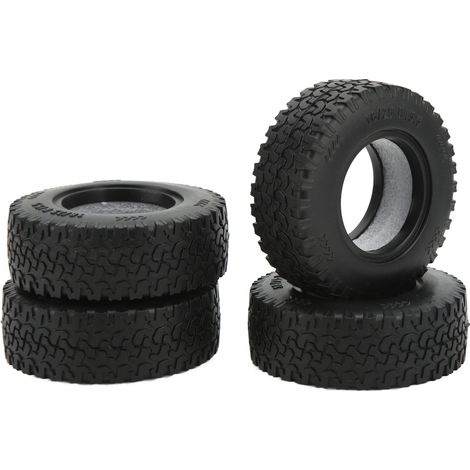 4 Pièces Pneus en Caoutchouc Souple 1.55 Pouces pour Voiture Télécommandée Tamiya CC01, Upgrade pour Modèle LC70 LC80 1/18 et UTB18 Capra (1/5)
