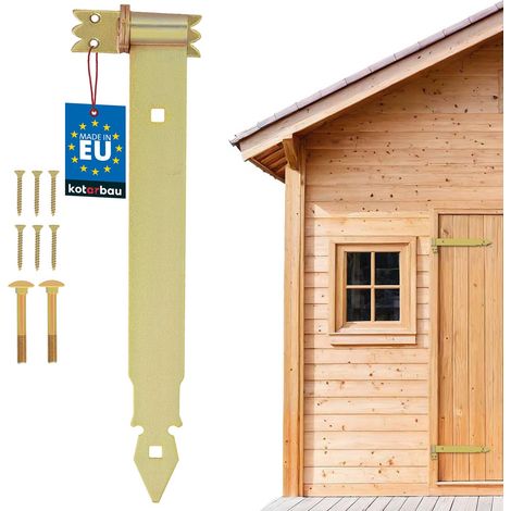 KOTARBAU® Bandscharnier 400 mm, goldverzinktes Stahlscharnier für Garagentore, Fensterläden und Gartenpavillons