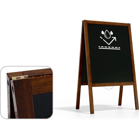 Chevalet Stop Trottoir Etanche avec Cadre en Bois Laqué 100x60cm, Chevalet Publicitaire (1/5)