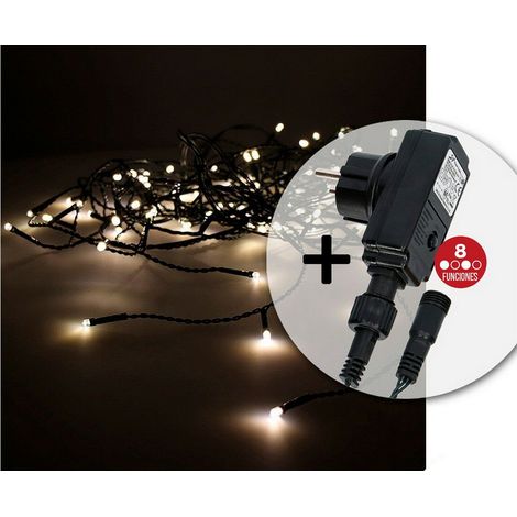 Tenda a ghiacciolo con programmatore Easy-Connect 2x0,5 m 12 strisce 40 LED bianco caldo EDM (1/3)