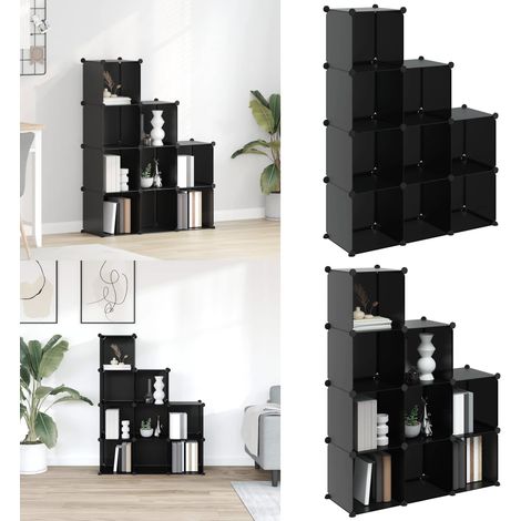 Regalsystem mit 9 Würfeln Schwarz PP - Regal - Stauraumlösungen - Aufbewahrungssystem - Wohnzimmer Deko - Garderobe - Home & Living (1/5)