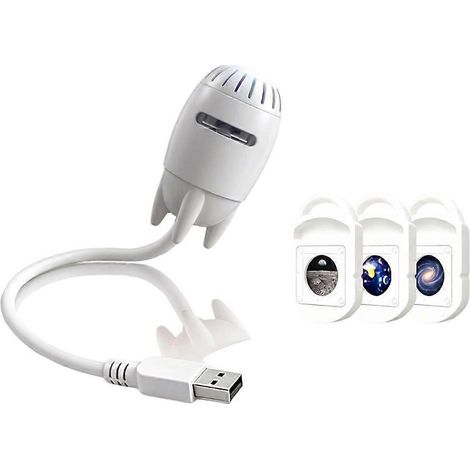 Veilleuse projecteur galaxie, projecteur d'étoiles USB avec 3 films, lampe LED réglable pour plafond de chambre et décoration de chambre (1/5)