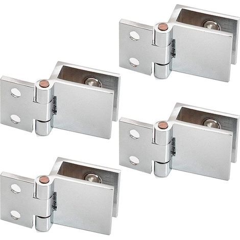 Hérité des quatre clips de porte vitrée à charnières, adaptés aux portes vitrées des armoires de cuisine, aux vitrines et aux salles de douche supports en acier inoxydable pour l’ouverture en angle (1/5)