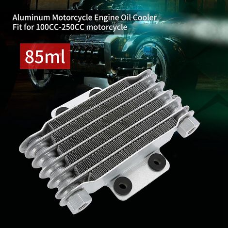 85-ml-Aluminium-Motorölkühler für Motorräder mit 100–250 cm³ Hubraum, silberner Ölkühler für Dirtbikes und Quads (1/5)