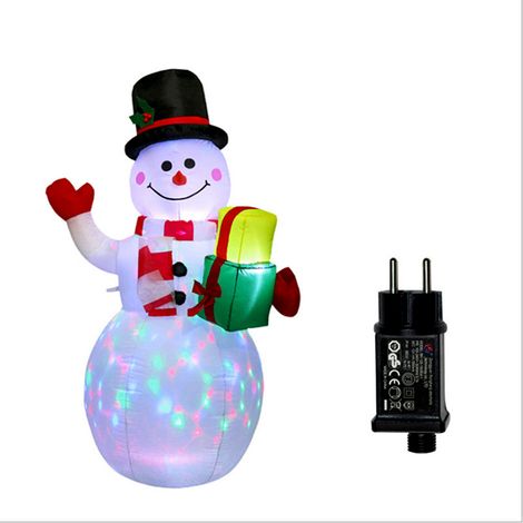 Pupazzo di neve natalizio gonfiabile da 150 cm con luci LED rotanti colorate, decorazione natalizia gonfiabile per esterni, pupazzo di neve luminoso, decorazione natalizia per prato e giardino (1/5)
